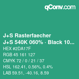 Code couleur: J+S Rasterfaecher - J+S 540K 060% · Black 10% | qconv.com