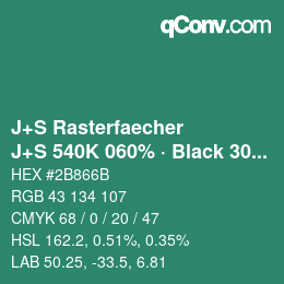 Code couleur: J+S Rasterfaecher - J+S 540K 060% · Black 30% | qconv.com