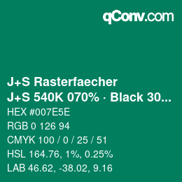 Farbcode: J+S Rasterfaecher - J+S 540K 070% · Black 30% | qconv.com