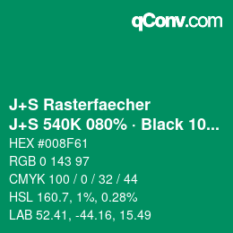 Code couleur: J+S Rasterfaecher - J+S 540K 080% · Black 10% | qconv.com
