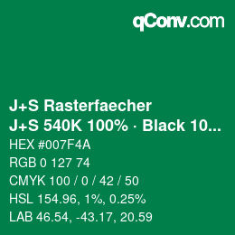 Farbcode: J+S Rasterfaecher - J+S 540K 100% · Black 10% | qconv.com