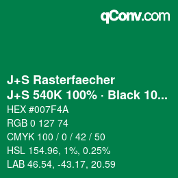 Color code: J+S Rasterfaecher - J+S 540K 100% · Black 10% | qconv.com