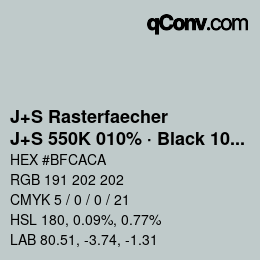 Farbcode: J+S Rasterfaecher - J+S 550K 010% · Black 10% | qconv.com