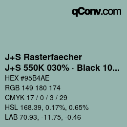 Farbcode: J+S Rasterfaecher - J+S 550K 030% · Black 10% | qconv.com