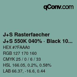 Farbcode: J+S Rasterfaecher - J+S 550K 040% · Black 10% | qconv.com