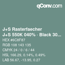 Farbcode: J+S Rasterfaecher - J+S 550K 040% · Black 30% | qconv.com