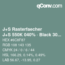 Code couleur: J+S Rasterfaecher - J+S 550K 040% · Black 30% | qconv.com