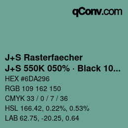 Farbcode: J+S Rasterfaecher - J+S 550K 050% · Black 10% | qconv.com
