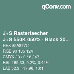 Color code: J+S Rasterfaecher - J+S 550K 050% · Black 30% | qconv.com