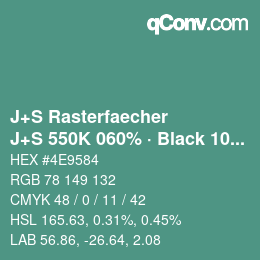 カラーコード: J+S Rasterfaecher - J+S 550K 060% · Black 10% | qconv.com