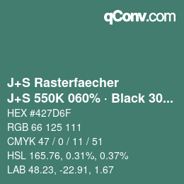 Farbcode: J+S Rasterfaecher - J+S 550K 060% · Black 30% | qconv.com