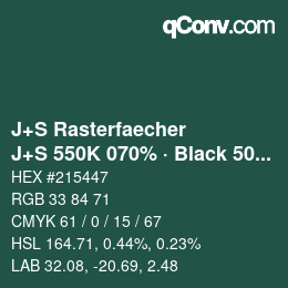 Code couleur: J+S Rasterfaecher - J+S 550K 070% · Black 50% | qconv.com