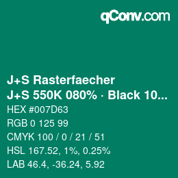 Farbcode: J+S Rasterfaecher - J+S 550K 080% · Black 10% | qconv.com