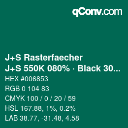 Code couleur: J+S Rasterfaecher - J+S 550K 080% · Black 30% | qconv.com
