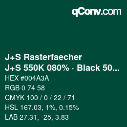 Code couleur: J+S Rasterfaecher - J+S 550K 080% · Black 50% | qconv.com
