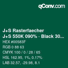 Color code: J+S Rasterfaecher - J+S 550K 090% · Black 30% | qconv.com