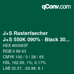 Farbcode: J+S Rasterfaecher - J+S 550K 090% · Black 30% | qconv.com