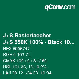 Code couleur: J+S Rasterfaecher - J+S 550K 100% · Black 10% | qconv.com