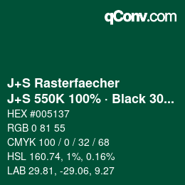Farbcode: J+S Rasterfaecher - J+S 550K 100% · Black 30% | qconv.com