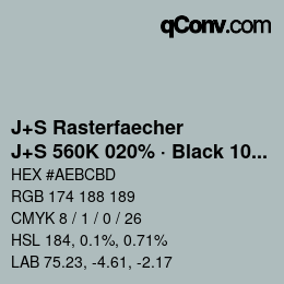 Farbcode: J+S Rasterfaecher - J+S 560K 020% · Black 10% | qconv.com