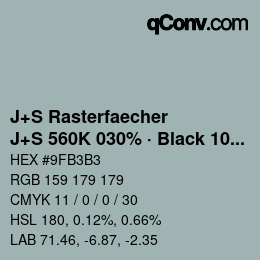 Farbcode: J+S Rasterfaecher - J+S 560K 030% · Black 10% | qconv.com