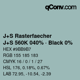 Farbcode: J+S Rasterfaecher - J+S 560K 040% · Black 0% | qconv.com
