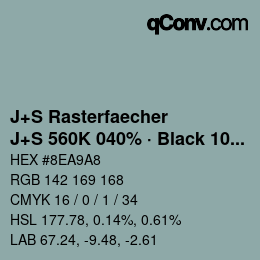 Farbcode: J+S Rasterfaecher - J+S 560K 040% · Black 10% | qconv.com