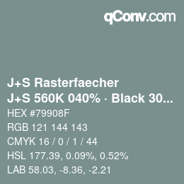 Farbcode: J+S Rasterfaecher - J+S 560K 040% · Black 30% | qconv.com