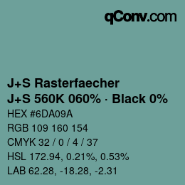 Farbcode: J+S Rasterfaecher - J+S 560K 060% · Black 0% | qconv.com