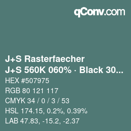Code couleur: J+S Rasterfaecher - J+S 560K 060% · Black 30% | qconv.com
