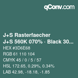 Farbcode: J+S Rasterfaecher - J+S 560K 070% · Black 30% | qconv.com