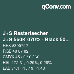 Farbcode: J+S Rasterfaecher - J+S 560K 070% · Black 50% | qconv.com
