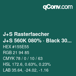 Farbcode: J+S Rasterfaecher - J+S 560K 080% · Black 30% | qconv.com