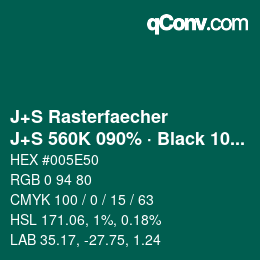 Code couleur: J+S Rasterfaecher - J+S 560K 090% · Black 10% | qconv.com