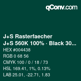 Farbcode: J+S Rasterfaecher - J+S 560K 100% · Black 30% | qconv.com