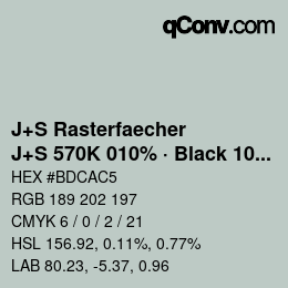 Farbcode: J+S Rasterfaecher - J+S 570K 010% · Black 10% | qconv.com