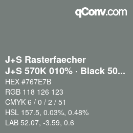 Farbcode: J+S Rasterfaecher - J+S 570K 010% · Black 50% | qconv.com