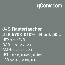 Color code: J+S Rasterfaecher - J+S 570K 010% · Black 50% | qconv.com