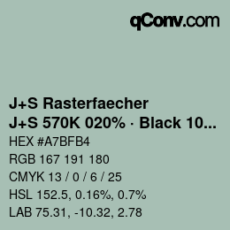 Farbcode: J+S Rasterfaecher - J+S 570K 020% · Black 10% | qconv.com