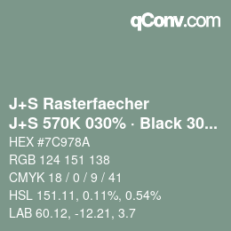 Code couleur: J+S Rasterfaecher - J+S 570K 030% · Black 30% | qconv.com
