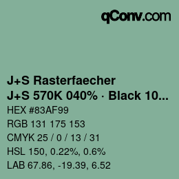 Code couleur: J+S Rasterfaecher - J+S 570K 040% · Black 10% | qconv.com