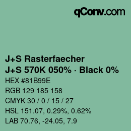 Code couleur: J+S Rasterfaecher - J+S 570K 050% · Black 0% | qconv.com