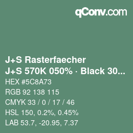 Code couleur: J+S Rasterfaecher - J+S 570K 050% · Black 30% | qconv.com