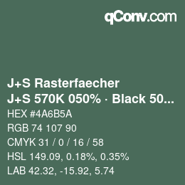 Farbcode: J+S Rasterfaecher - J+S 570K 050% · Black 50% | qconv.com