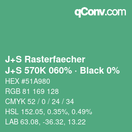 Color code: J+S Rasterfaecher - J+S 570K 060% · Black 0% | qconv.com