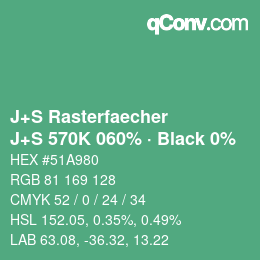 Code couleur: J+S Rasterfaecher - J+S 570K 060% · Black 0% | qconv.com