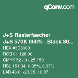 Code couleur: J+S Rasterfaecher - J+S 570K 060% · Black 30% | qconv.com