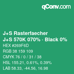 Farbcode: J+S Rasterfaecher - J+S 570K 070% · Black 0% | qconv.com