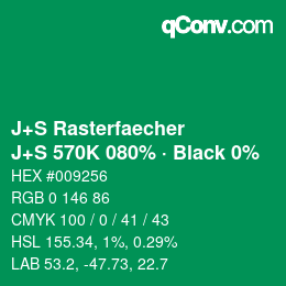 Farbcode: J+S Rasterfaecher - J+S 570K 080% · Black 0% | qconv.com