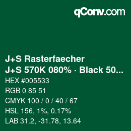 Farbcode: J+S Rasterfaecher - J+S 570K 080% · Black 50% | qconv.com - big